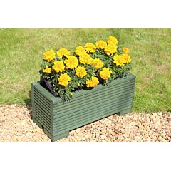 Green Small Wooden Planter - 50x22x23 (cm) great for Balconies and Small Herb Gardens