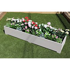 2 Metre Long Wooden Garden Planter Trough Hand Made Wide Veg Bed Painted in Muted Clay