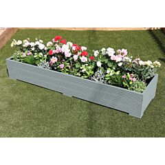 2 Metre Long Wooden Garden Planter Trough Hand Made Wide Veg Bed Painted in Wild Thyme