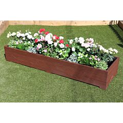 2 Metre Long Wooden Garden Planter Trough Hand Made Wide Veg Bed Painted in Brown