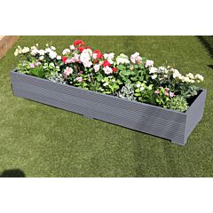 BR Garden Muted Clay Wooden Planter 2m Length - 200x56x33 (cm) great for Bedding plants and Flowers + Free Gift