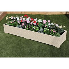 2 Metre Long Wooden Garden Planter Trough Hand Made Wide Veg Bed Painted in Country Cream