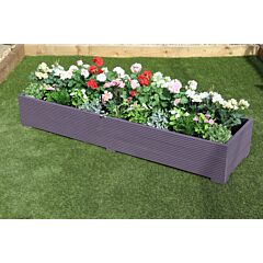 2 Metre Long Wooden Garden Planter Trough Hand Made Wide Veg Bed Painted in Lavender Purple