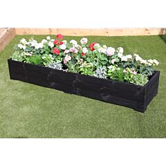 Black Wooden Planter 2m Length - 200x56x33 (cm) great for Bedding plants and Flowers