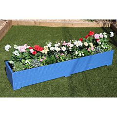 Blue Wooden Planter 2m Length - 200x44x33 (cm) great for Bedding plants and Flowers