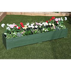 BR Garden Green Wooden Planter 2m Length - 200x44x33 (cm) great for Bedding plants and Flowers + Free Gift