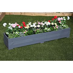 BR Garden Grey Wooden Planter 2m Length - 200x44x33 (cm) great for Bedding plants and Flowers + Free Gift
