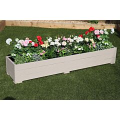 2 Metre Long Wooden Garden Planter Trough Hand Made Wide Veg Bed Painted Muted Clay