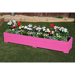 BR Garden Pink Wooden Planter 2m Length - 200x44x33 (cm) great for Bedding plants and Flowers + Free Gift