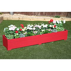 BR Garden Red Wooden Planter 2m Length - 200x44x33 (cm) great for Bedding plants and Flowers + Free Gift