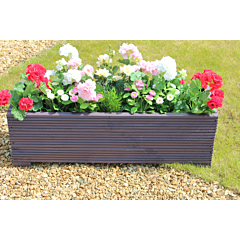 BR Garden Purple 1m Length Wooden Planter Box - 100x32x33 (cm) great for Patios and Decking + Free Gift