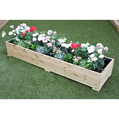 BR Garden Purple Wooden Planter 2m Length - 200x56x33 (cm) great for Bedding plants and Flowers + Free Gift