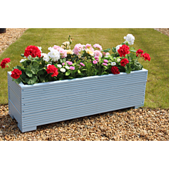 BR Garden Light Blue 1m Length Wooden Planter Box - 100x32x33 (cm) great for Patios and Decking + Free Gift