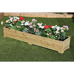 BR Garden Pine Decking Wooden Planter 2m Length - 200x44x33 (cm) great for Bedding plants and Flowers + Free Gift