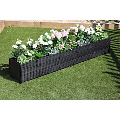 BR Garden Black Wooden Planter 2m Length - Wooden Planter 2m Length great for Patios and Decking + Free Gift