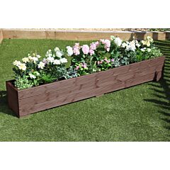 BR Garden Brown Wooden Planter 2m Length - Wooden Planter 2m Length great for Patios and Decking + Free Gift
