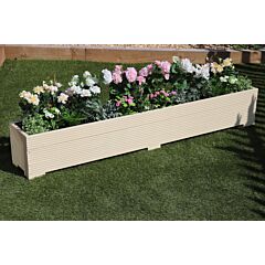 BR Garden Cream Wooden Planter 2m Length - Wooden Planter 2m Length great for Patios and Decking + Free Gift