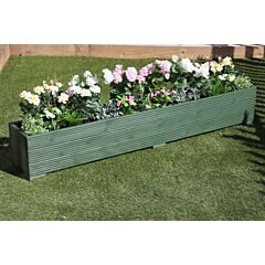 BR Garden Green Wooden Planter 2m Length - Wooden Planter 2m Length great for Patios and Decking + Free Gift