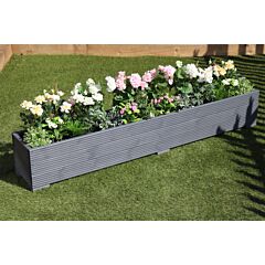 BR Garden Grey Wooden Planter 2m Length - Wooden Planter 2m Length great for Patios and Decking + Free Gift