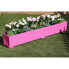 BR Garden Pink Wooden Planter 2m Length - Wooden Planter 2m Length great for Patios and Decking + Free Gift