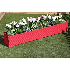 BR Garden Red Wooden Planter 2m Length - Wooden Planter 2m Length great for Patios and Decking + Free Gift