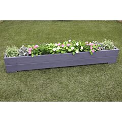Grey Outdoor Wooden Garden Planter Trough Smooth Boards  - 180x22x23 (cm)