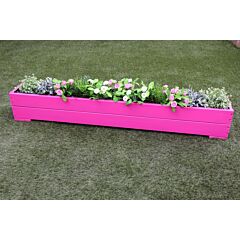 Pink Outdoor Wooden Garden Planter Trough Smooth Boards  - 180x22x23 (cm)