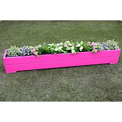 Pink Outdoor Wooden Garden Planter Trough Smooth Boards  - 180x22x23 (cm)