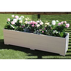 BR Garden Cream 5ft Wooden Planter Box - 150x32x43 (cm) great for Screening and Flowers + Free Gift