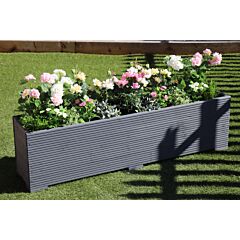 BR Garden Grey 5ft Wooden Planter Box - 150x32x43 (cm) great for Screening and Flowers + Free Gift