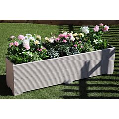 LARGE WOODEN GARDEN PLANTER TROUGH PAINTED IN CUPRINOL MUTED CLAY 180cm LONG DECKING
