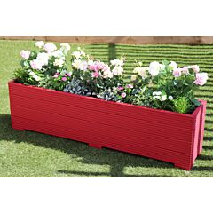 BR Garden Red 5ft Wooden Planter Box - 150x32x43 (cm) great for Screening and Flowers + Free Gift
