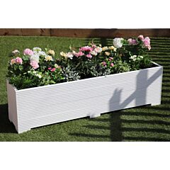 BR Garden White 5ft Wooden Planter Box - 150x32x43 (cm) great for Screening and Flowers + Free Gift