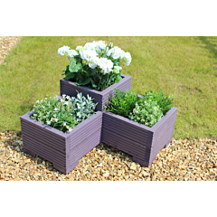 BR Garden Pine Decking Wooden Tiered Corner Planter - 60x60x33 (cm) great for Balconies and Small Herb Gardens  + Free Gift