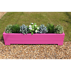 Pink 1m Length Wooden Planter Box - 100x22x23 (cm) great for Balconies and Small Herb Gardens