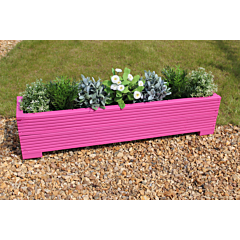 BR Garden Pink 1m Length Wooden Planter Box - 100x22x23 (cm) great for Balconies and Small Herb Gardens  + Free Gift