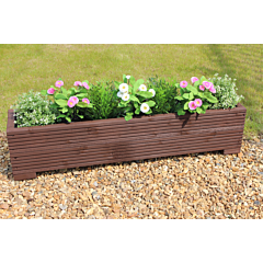 BR Garden Brown 1m Length Wooden Planter Box - 100x22x23 (cm) great for Balconies and Small Herb Gardens  + Free Gift