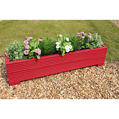 Red 1m Length Wooden Planter Box - 100x22x23 (cm) great for Balconies and Small Herb Gardens