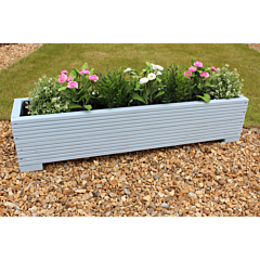 BR Garden Light Blue 1m Length Wooden Planter Box - 100x22x23 (cm) great for Balconies and Small Herb Gardens  + Free Gift