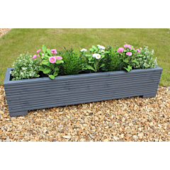 Grey 1m Length Wooden Planter Box - 100x22x23 (cm) great for Balconies and Small Herb Gardens