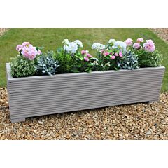 BR Garden Muted Clay 4ft Wooden Trough Planter - 120x32x33 (cm) great for Patios and Decking + Free Gift