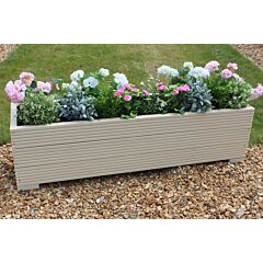 BR Garden Cream 4ft Wooden Trough Planter - 120x32x33 (cm) great for Patios and Decking + Free Gift