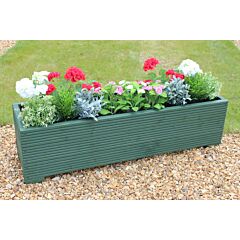 BR Garden Green 4ft Wooden Trough Planter - 120x32x33 (cm) great for Patios and Decking + Free Gift