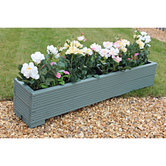 BR Garden Wild Thyme 4ft Wooden Trough Planter - 120x22x23 (cm) great for Balconies and Small Herb Gardens  + Free Gift
