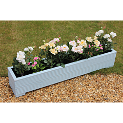 Light Blue 4ft Wooden Trough Planter - 120x22x23 (cm) great for Balconies and Small Herb Gardens