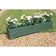 Green 4ft Wooden Trough Planter - 120x22x23 (cm) great for Balconies and Small Herb Gardens
