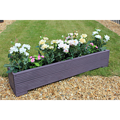 BR Garden Purple 4ft Wooden Trough Planter - 120x22x23 (cm) great for Balconies and Small Herb Gardens  + Free Gift