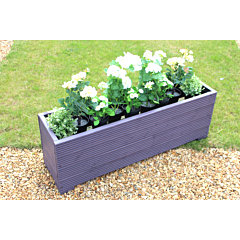 BR Garden Purple 4ft Wooden Trough Planter - 120x32x43 (cm) great for Screening and Flowers + Free Gift