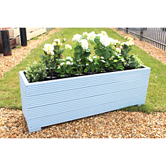 BR Garden Light Blue 4ft Wooden Trough Planter - 120x32x43 (cm) great for Screening and Flowers + Free Gift