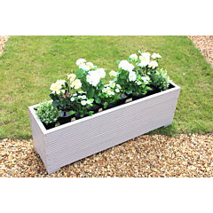 Muted Clay 4ft Wooden Trough Planter - 120x32x43 (cm) great for Screening and Flowers